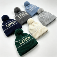 Casquette LEMON Style Sportif Rayures Géométriques Appliquées Tricot Informatique 100% Acrylique Unisexe Adultes 58-60CM Décontracté Voyage Extérieur