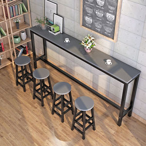 Mesa de Barra Larga para Montar en la Pared, Juego de Taburetes y Sillas para Bar en Casa, Mesa Estrecha para Café - Product Image 2