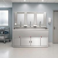 Évier chirurgical triple station certifié CE, design moderne, durable, en acier inoxydable 304, pour 3 personnes, lavabo médical pour hôpital