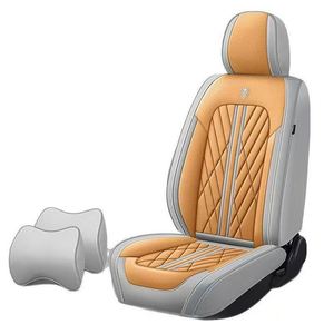 ผ้าคลุมเบาะรถยนต์หนัง Nappa สีเทา กันน้ำ ทนทาน กระชับพอดี 5 ที่นั่ง ครบชุด สไตล์สปอร์ต สำหรับทุกฤดู - Product Image 2