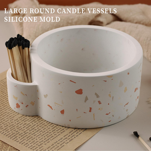Moule en silicone <span class=keywords><strong>3D</strong></span> grand format, élaboré, brillant, <span class=keywords><strong>à</strong></span> motif cylindrique avec oreilles, facile <span class=keywords><strong>à</strong></span> utiliser, pour la création de vases DIY en ciment, résine, mousse ou plantes succulentes - Product Image 3