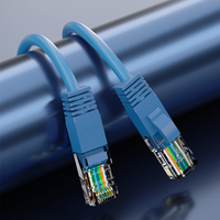 Kabel SFTP STP UTP Cat6 Konduktor Tembaga Murni Berpelindung PVC RJ45 Outdoor Pass Through 1M/2M