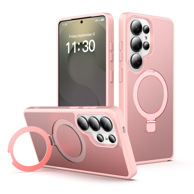 Magnetic Stand Phone Case for Samsung S26 Ultra TPU PC Shockproof Cover With Camera Lens Protection Kickstand Mobile Case