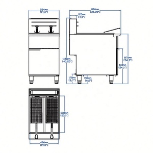 Friteuses commerciales en acier inoxydable Friteuse à frites Équipement de cuisine Plancher au gaz Friteuse à double réservoir Friteuse à gaz - Product Image 6