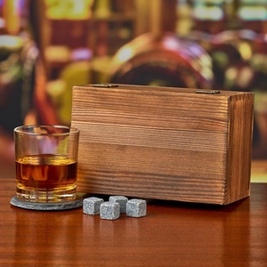 Bộ 7 ly rượu Whiskey Bourbon đơn giản, kèm đế đá phiến, đá viên và hộp quà gỗ cao cấp, xuất xứ kho Mỹ - Product Image 2