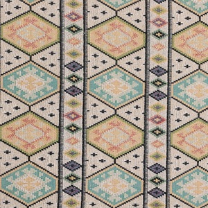 Tessuto Jacquard in Stile Etnico Bohémien, Poliestere e Cotone, Broccato Tessuto a Peso Medio 330gsm, <span class=keywords><strong>Disegni</strong></span> Personalizzati, Filato Tinto per la Casa - Product Image 5