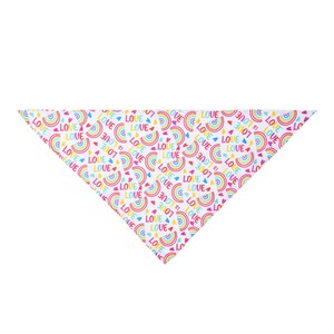 Bandana pour animaux de compagnie en forme de cœur arc-en-ciel, lavable, écharpe pour chien et chat, accessoire cadeau pour festival - Product Image 4