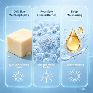 Crema <span class=keywords><strong>Solare</strong></span> SPF <span class=keywords><strong>50</strong></span>+ con Ossido di Zinco e Burro di Karité Biologico - <span class=keywords><strong>Protezione</strong></span> Naturale Impermeabile per Viso e <span class=keywords><strong>Corpo</strong></span> - Product Image 4