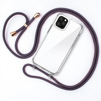 Coque de téléphone transparente en TPU acrylique de haute qualité avec coins antichoc pour iPhone 17 15, avec 2 trous pour sangles de suspension