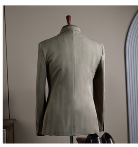 <span class=keywords><strong>Costume</strong></span> d'affaires deux pièces pour <span class=keywords><strong>homme</strong></span>, col en V, tissu TR, fermeture éclair, boutonnière, devant plat, gilets - Product Image 5
