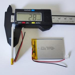 Kemasan baterai li-polymer ion lipo 303450 <span class=keywords><strong>3</strong></span>.7V 500mAh dapat diisi ulang dengan pcb dan kabel - Product Image 2