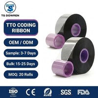 Ruban de transfert thermique en résine TS DOWREN TTO Near Edge 33mmx450m pour imprimante de codage de date Markem DOMINO SmartDate Videojet Domino