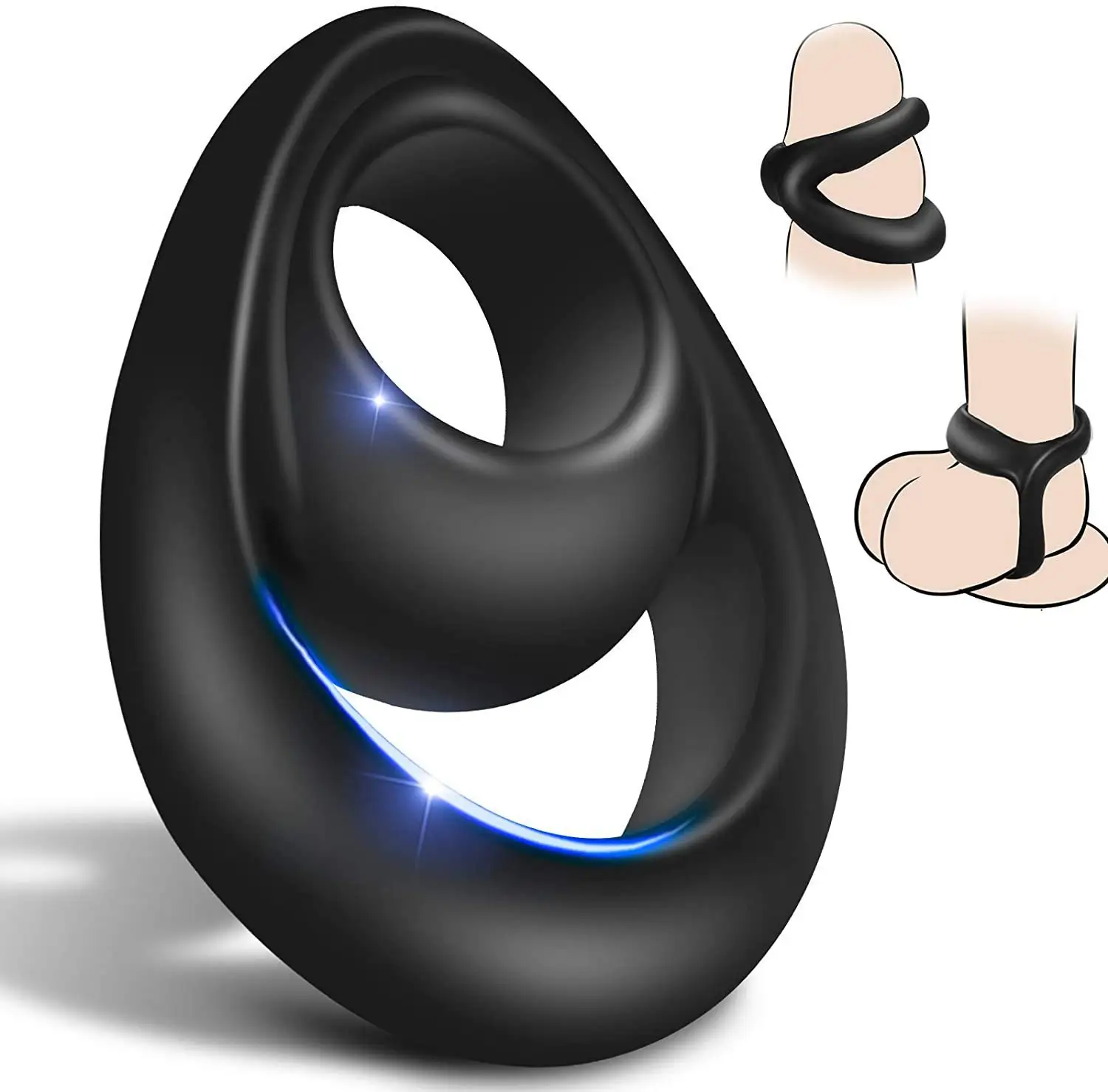 New Style flüssiges Silikon Schwarzer Penis ring