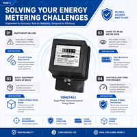 Compteur d'électricité monophasé à mesure haute précision, conception personnalisée, compteur d'énergie mécanique pour la mesure des watts-heures