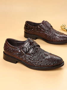 รองเท้าหนังผู้ชายสุดหรู รุ่นใหม่ล่าสุด ปี 2025 พร้อมลวดลายแกะสลักอย่างประณีต - รองเท้าอ็อกซ์ฟอร์ดอเนกประสงค์สำหรับใส่ลำลองและงานทางการ - Product Image 2