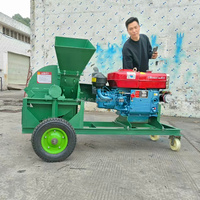 Dubbele Hopper 22/28 PK Dieselmotor Houtversnipperaar Output 1-1,5T/H Multifunctionele Industriële Houtchip Zaagselmachine