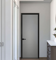 Portes en verre en alliage d'aluminium modernes sur mesure, étanches, à joint étanche, surface finie, pour intérieur de villa, hôtel, chambre postmoderne