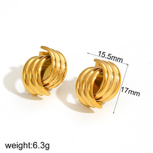 Geometric <b>Stud</b> Earrings Stainless Steel <b>Silver</b> Gold Color For Women Gift Fashion Jewelry - Product Image 5
