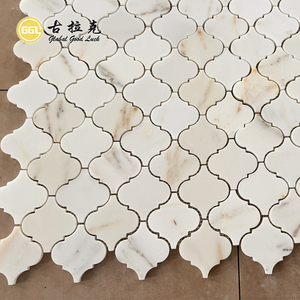 Mosaico de Mármol Calacatta Ámbar con Diseño de Linterna para Decoración de Paredes y Pisos de Hoteles y Villas, Revestimiento para TV - Product Image 4