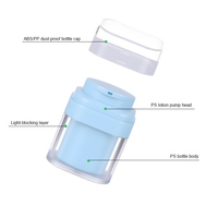 Pot vide en plastique à double paroi de 15 ml, 30 ml, 50 ml avec pompe sans air rechargeable pour masques faciaux, sérums et lotions – Idéal pour les voyages