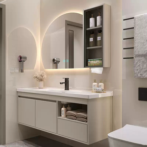 Cash modern bathroom cabinet smart storage <b>mirror</b> cabinet <b>white</b> countertop washbasin hanging cabinet - Product Image 5