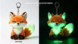 Porte-clés en peluche mini renard lumineux, pendentif de nuit brillant, porte-clés en peluche mignon personnalisé pour la décoration de sac et les cadeaux de fêtes - Product Image 3