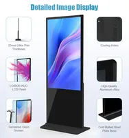 Pemutar Media penanda Digital berdiri Android 43 ", dengan Totem interaktif 65" untuk toko ritel menampilkan animasi dan grafis