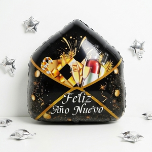 BLN Feliz Ano Nuevo Ballons en feuille de Mylar, ensemble de ballons étoiles en forme d'enveloppe pour les fêtes du Nouvel An et les célébrations à domicile - Product Image 1