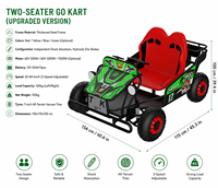 Go Kart Eléctrico Todoterreno de Dos Plazas con Marco de Acero Reforzado y Frenos de Disco Hidráulicos para Diversión al Aire Libre