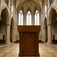 Pupitre d'église moderne en bois massif pour séminaires et écoles théologiques, salons et événements cérémoniels en extérieur - Écologique