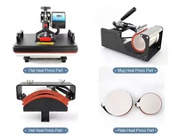 Prensa de Calor para Sublimación Mida Digital Plana 5 en 1 Combo para Tazas Mágicas, Camisetas, Gorras y Fundas de Teléfono