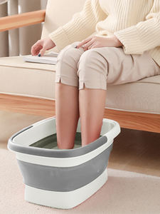 1 Paquete de Bañera Plegable para Pies de Plástico Gris, Masajeador de Pies Plegable con Asas, Masaje de Acupresión, OEM Gratis - Product Image 3