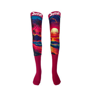 Haute qualité Performance cuisse haute <span class=keywords><strong>compression</strong></span> cyclisme Fitness Badminton chaussettes impression personnalisée Motocross <span class=keywords><strong>course</strong></span> genouillère chaussettes - Product Image 4