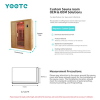 Salle de sauna électrique moderne YEETE en cèdre canadien avec verre de 8 mm, écologique et en graphène
