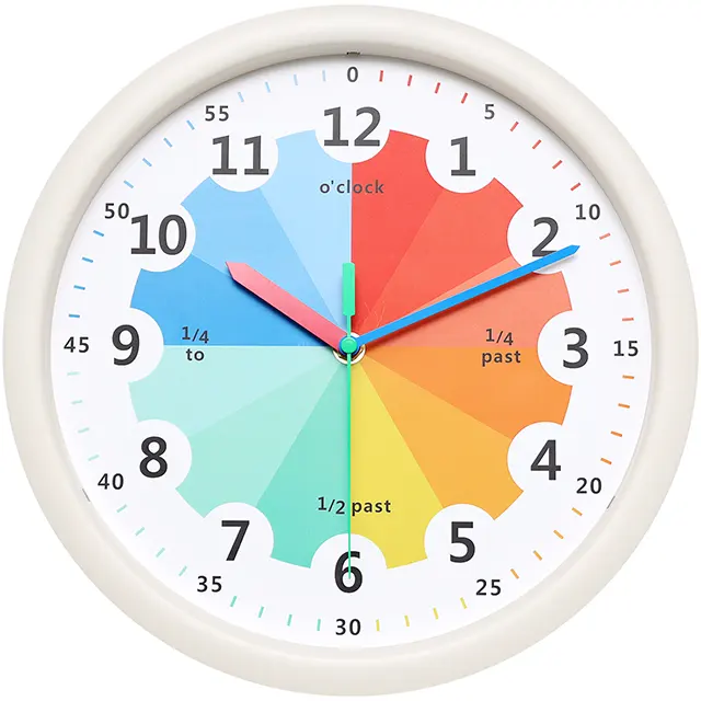 सीखने घड़ी रंगीन बच्चों के कमरे चुप समय संख्या शिक्षण दीवार घड़ी बच्चों शैक्षिक घड़ी