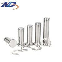 NLD Fastener 304 Stainless Steel Flat Head M4M6 Groove Clevis Pin With Retaining Ring 6mm