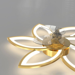 Lámpara de ventilador de techo de pétalos de iluminación decorativa recomendada de fábrica, luz Led con ventilador, sala de estar moderna para el hogar, <span class=keywords><strong>Control</strong></span> remoto 80 - Product Image 4
