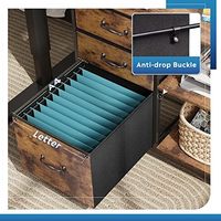 Meuble de classement mobile à tiroirs, support d'imprimante roulant avec étagère de rangement ouverte, armoire de classement latérale en tissu