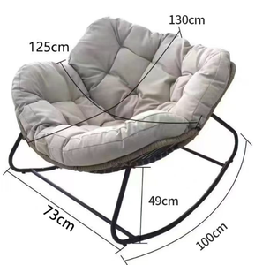 New Swing-Style Recliner Sofa <b>Chair</b> for <b>Bedroom</b> Home Office & Balcony-Modern Metal Design with Birdcage and Leisure Features - Product Image 6