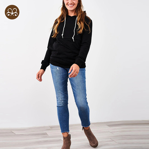 New Women <strong>Mama</strong> Breastfeeding <strong>Hoodie</strong> Custom Black Plain Classic Zipper Nursing <strong>Hoodie</strong> - Product Image 4