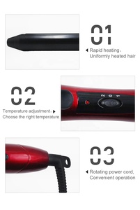 Rizador cónico de flor de pera esmaltada de cerámica roja al por mayor de fábrica, rizador de pelo casero de 9-38mm, herramientas de estilismo MCH de temperatura LCD - Product Image 6