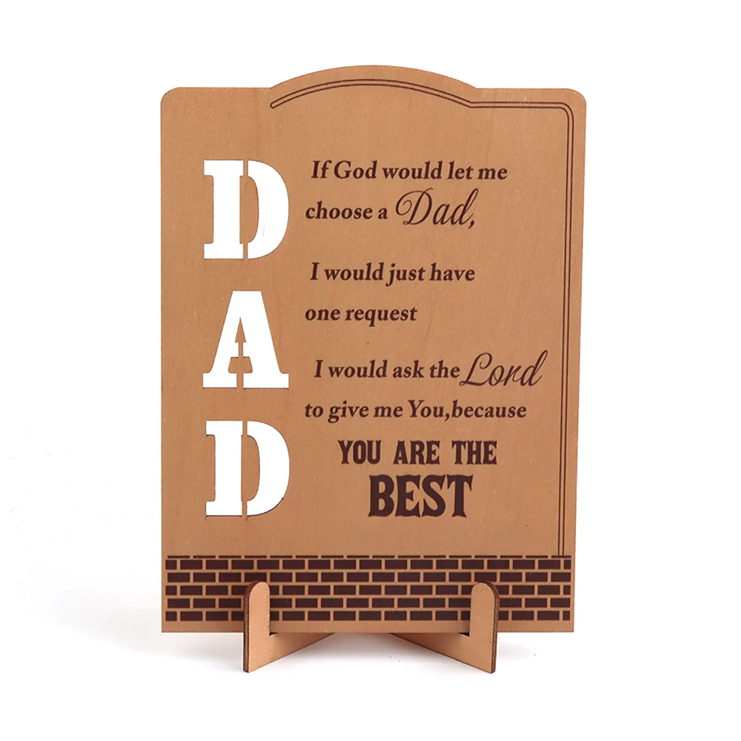 Wholesale Wooden Fathers Day Ornaments Best Dad Fathers Day Sign Gift 2023 High Quality