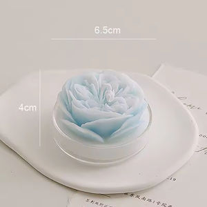 Velas en Forma de Rosa con Base de Vidrio, Vela Artística Multicolor con Flores para Decoración Romántica de Bodas y Hogar - Product Image 5