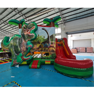 Wet or dry dual lane 5 in 1 dinosaur combo bounce house water slide commercial <b>inflatable</b> <b>bouncer</b> for kids - Product Image 5