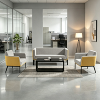 Canapé modulaire moderne en tissu, design carré, avec accoudoirs, pour salle d'attente, maison, bureau, hôtels, salon, hôpital