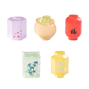 Dp <b>Miniature</b> Resin Lanterns With Silk Screen Printing Flameless Home Decoration Desktop Car Ornament - Product Image 3