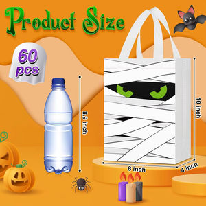 축제 할로윈 사탕 가방 맞춤형 인쇄 로고 보관 간식 선물 환경 친화적 인 부직포 선물 가방 - Product Image 6