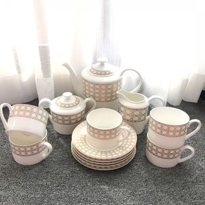 Factory Supply China Wholesale 15-Piece Luxury Ceramic French <b>Coffee</b> & Tea Set with Minimalist Design - Product Image 3