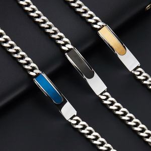 Custom 316l Stainless Steel <b>Men</b> Bracelet Engrave 14k 18k Gold Plated Fashion Chain Link Bracelets <b>for</b> <b>Men</b> - Product Image 4