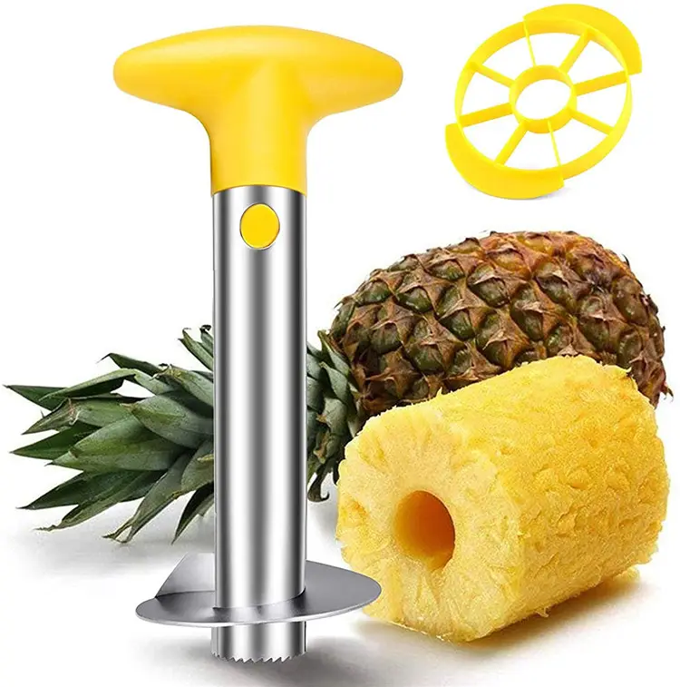 Factory Wholesale Kitchen Stainless Steel Magic Handle Pineapple Core Removal Peeling Tool Pineapple Peeler Corer